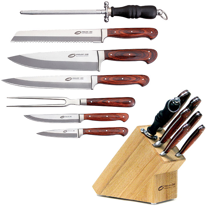 Proline Master Chef Kitchen Cutlery Set 8 piece 440 Stainless Steel